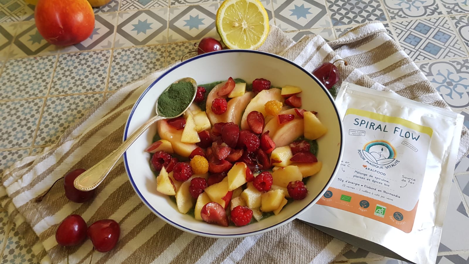 Miam-ô-fruit revisité à la spiruline