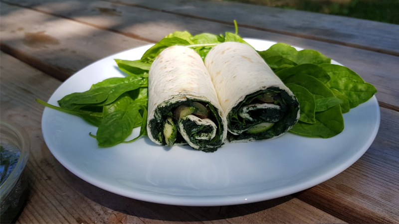 wrap spiruline et légumes d'été